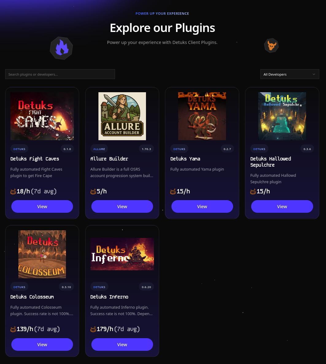 Detuks Client store page