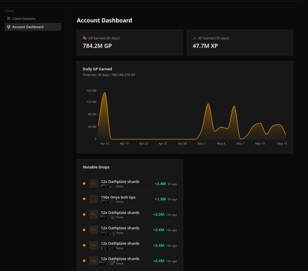 Detuks Client stats page